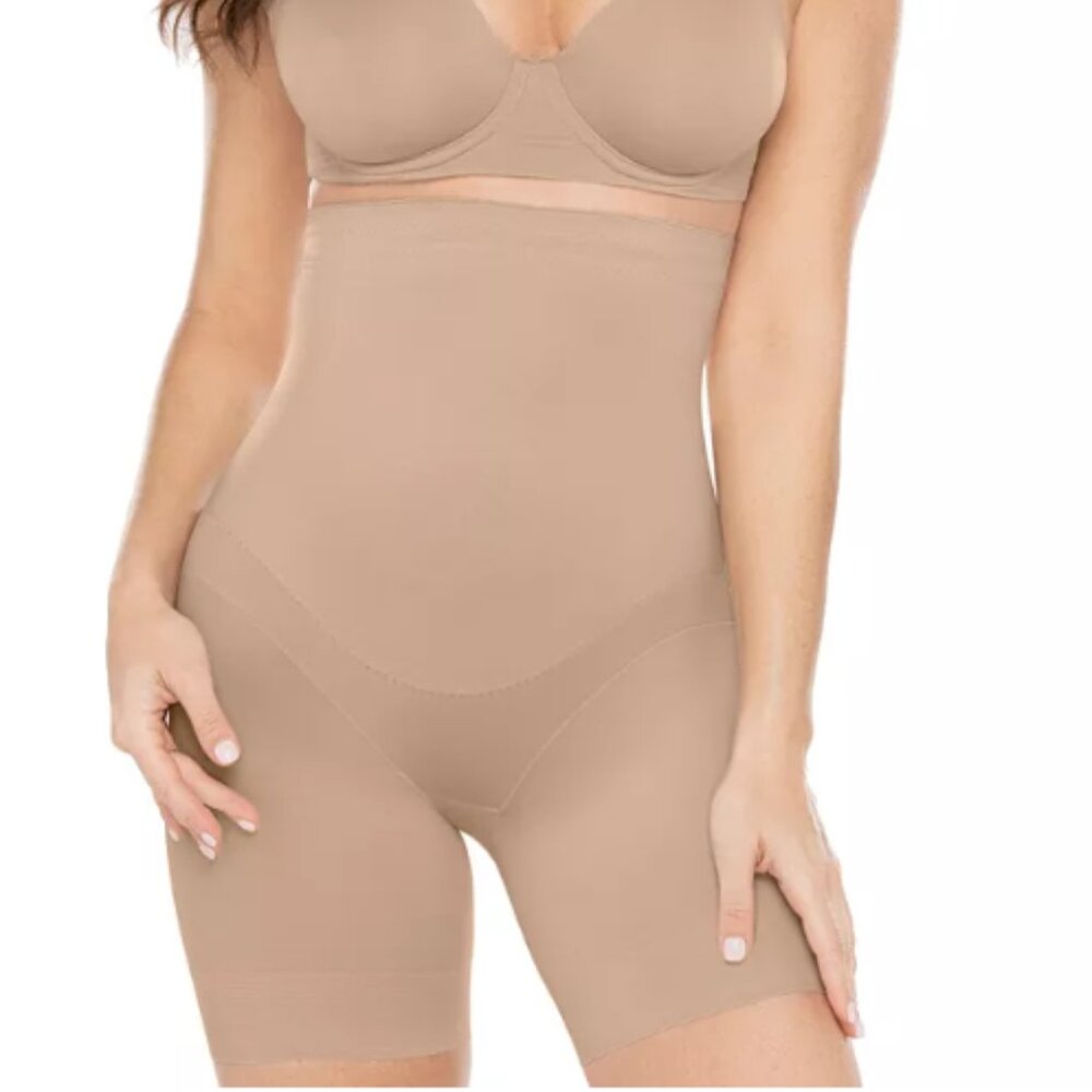 Miraclesuit 2909 Extra Firm Hi Waist Thigh Slimmer Warm Beige XL